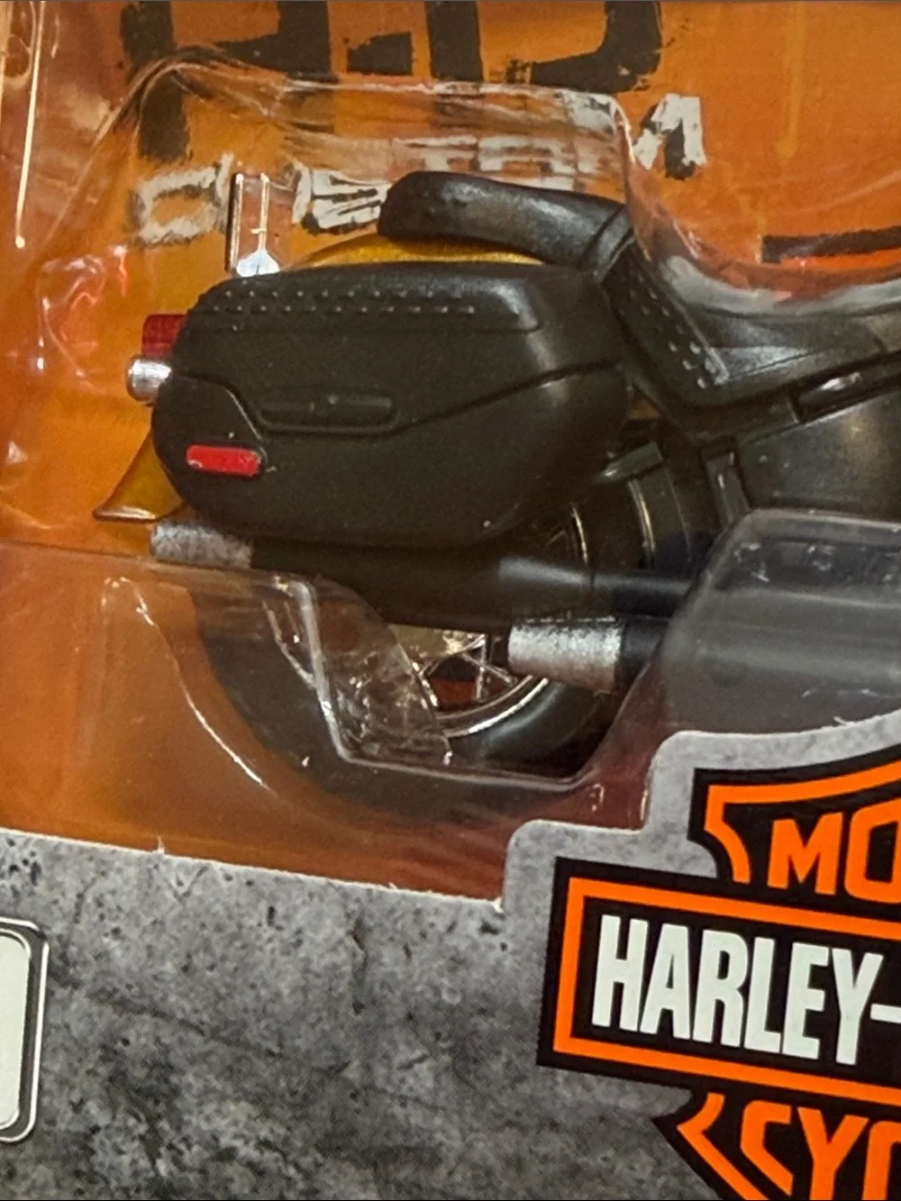 Harley-Davidson Metallic Orange and Black H-D Custom Diecast Motorcycle